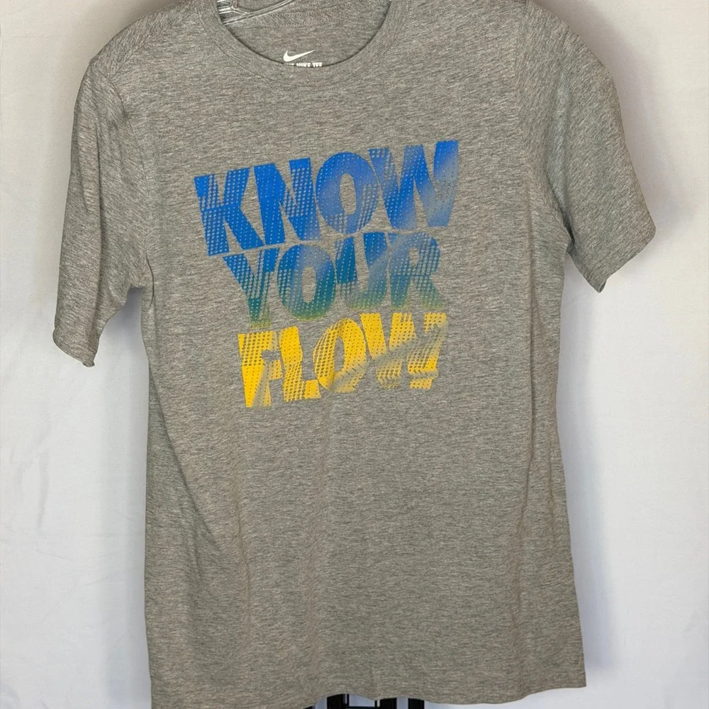 Nike Kids Gray Tee‎ with Blue and Yellow Graphic